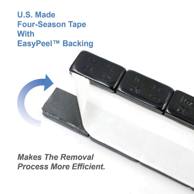 CKAuto 1oz, Black, Adhesive Stick on Wheel Weights,EasyPeel Tape, 72 oz/Box, US Quality (72pcs) - Image 2